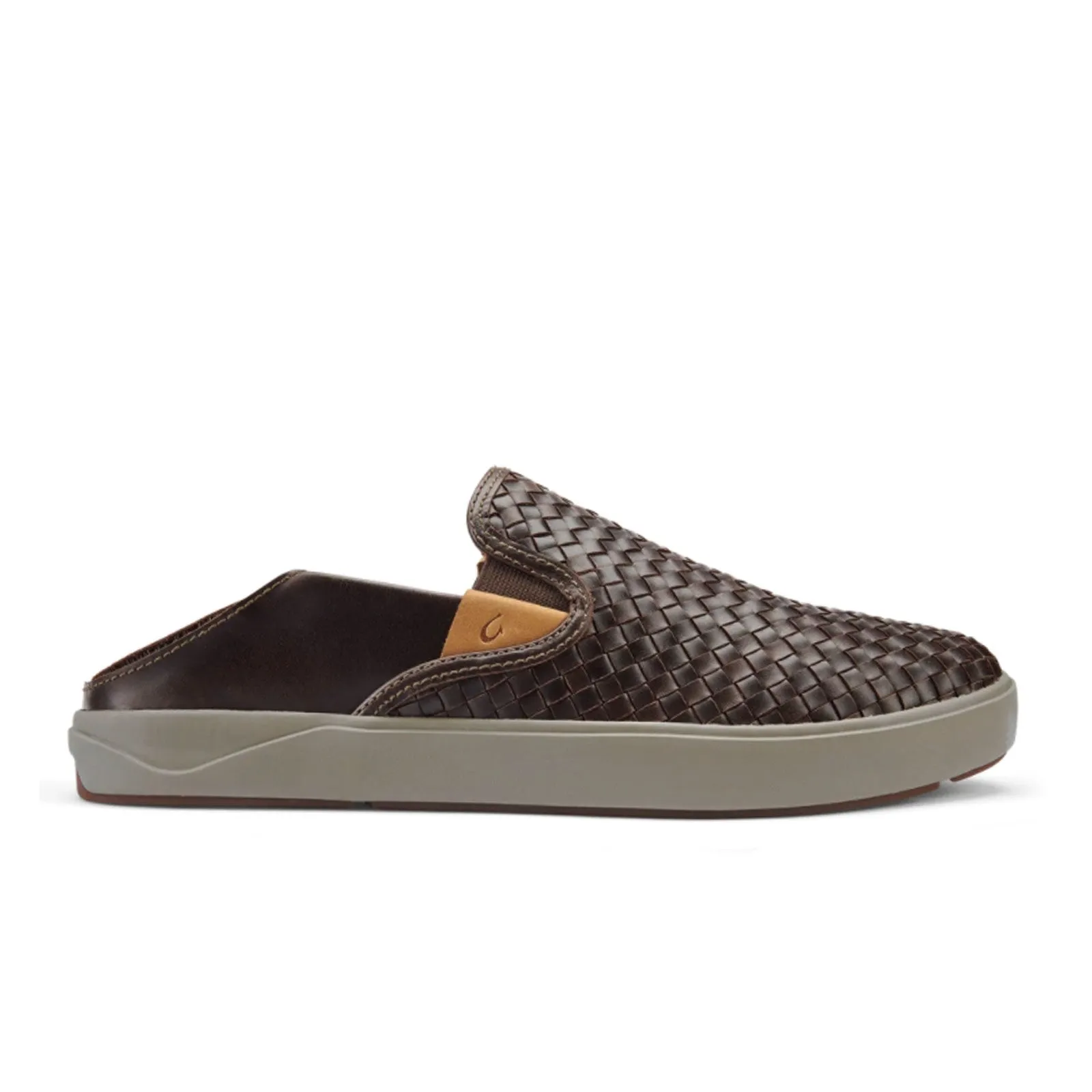 OluKai Lae'ahi Lauhala Slip On (Men) - Dark Wood/Dark Wood