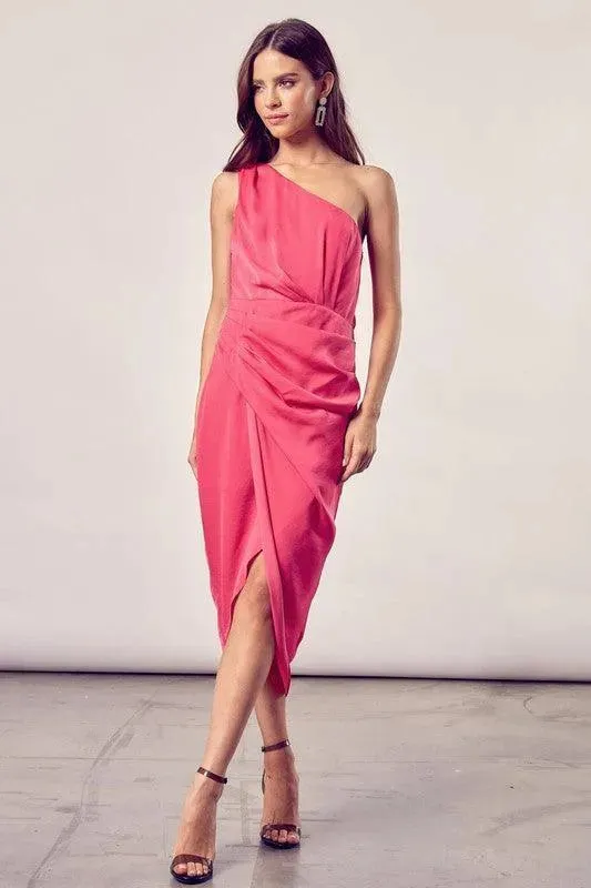 One Shoulder Wrap Dress