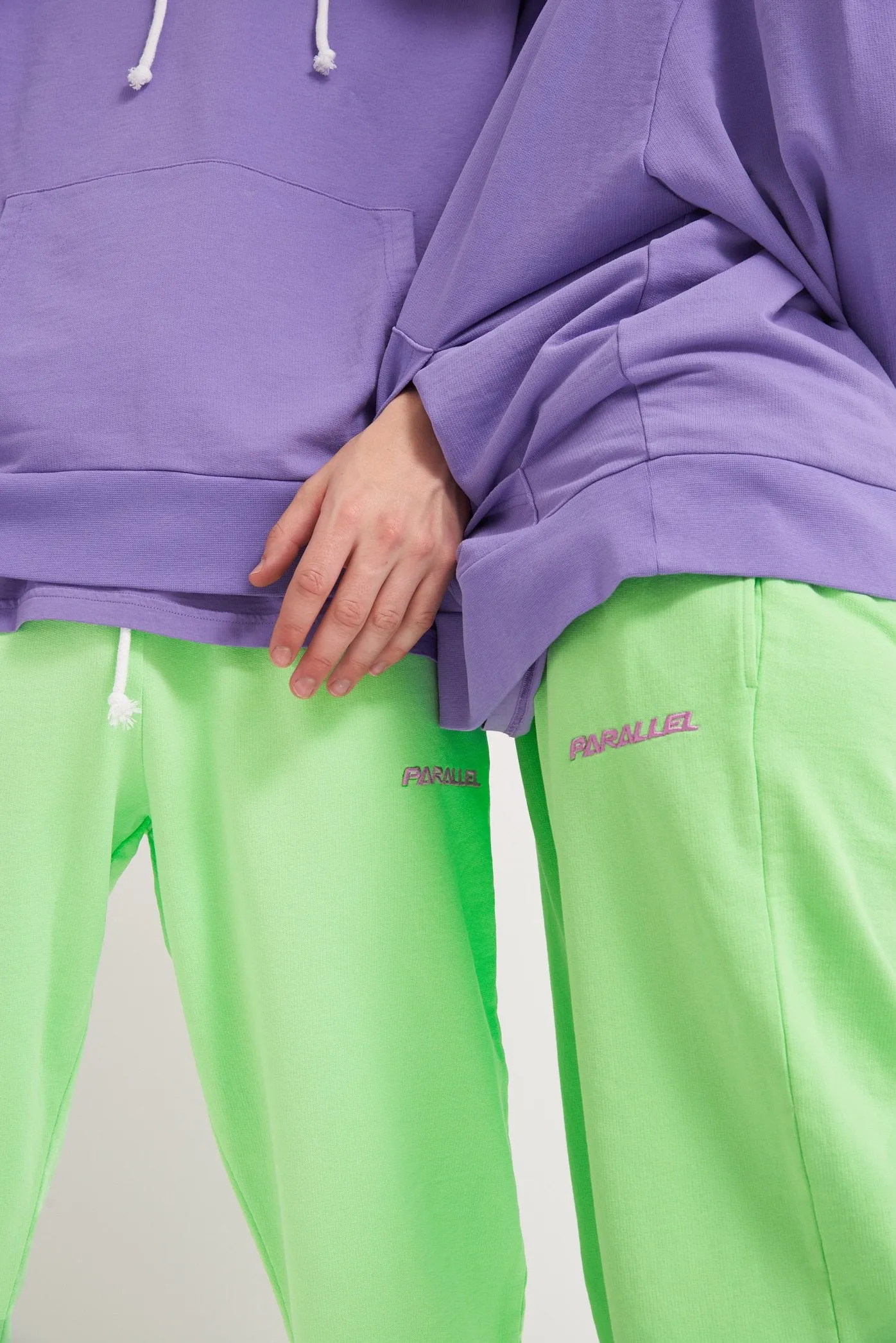 Parallel Green Embroidered Joggers