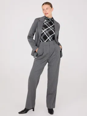 Pinstripe Wide-Leg Pants