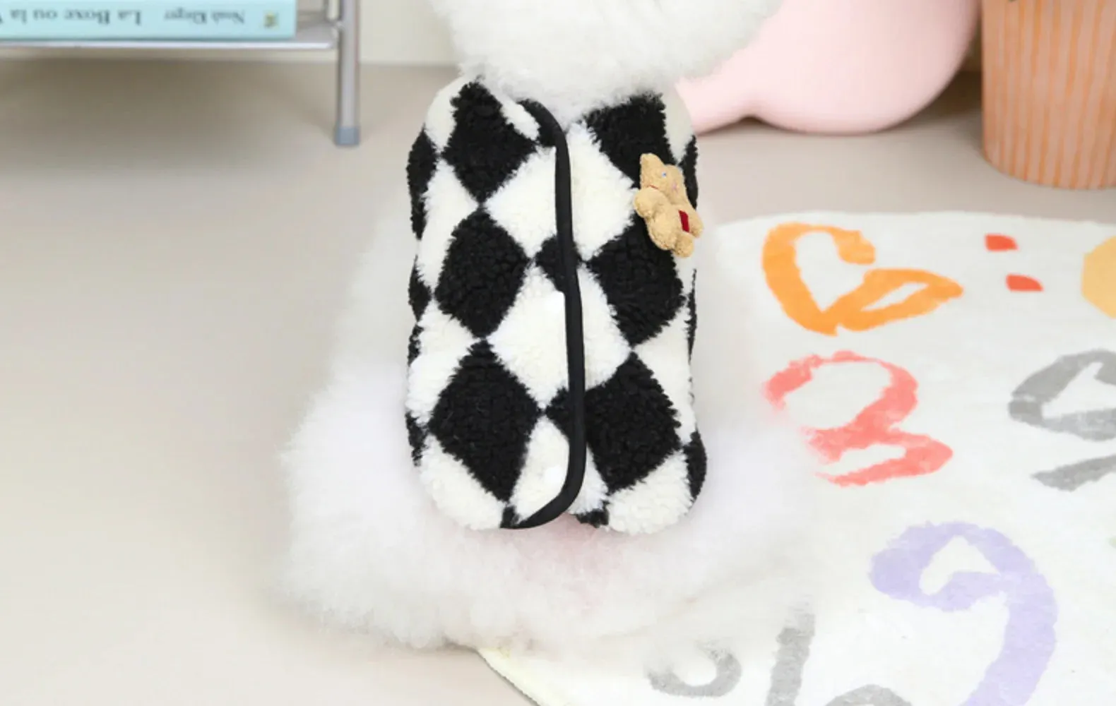 Plaid Fleece Jumpsuit for Small Pets