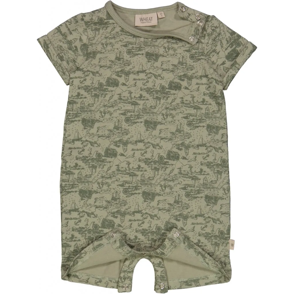 Playsuit Elvin - dried sage sealife