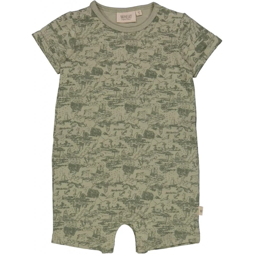 Playsuit Elvin - dried sage sealife