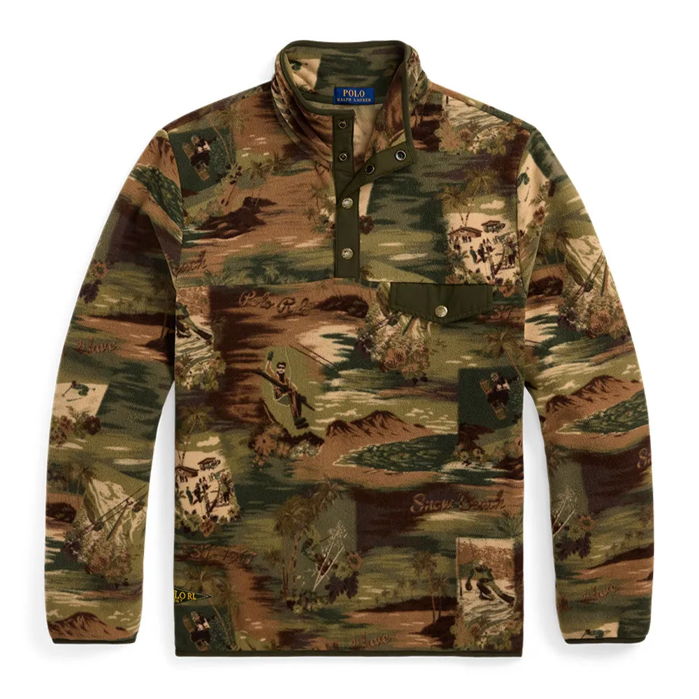 Polo Ralph Lauren Ski Camo Fleece Moc Pullover Jacket