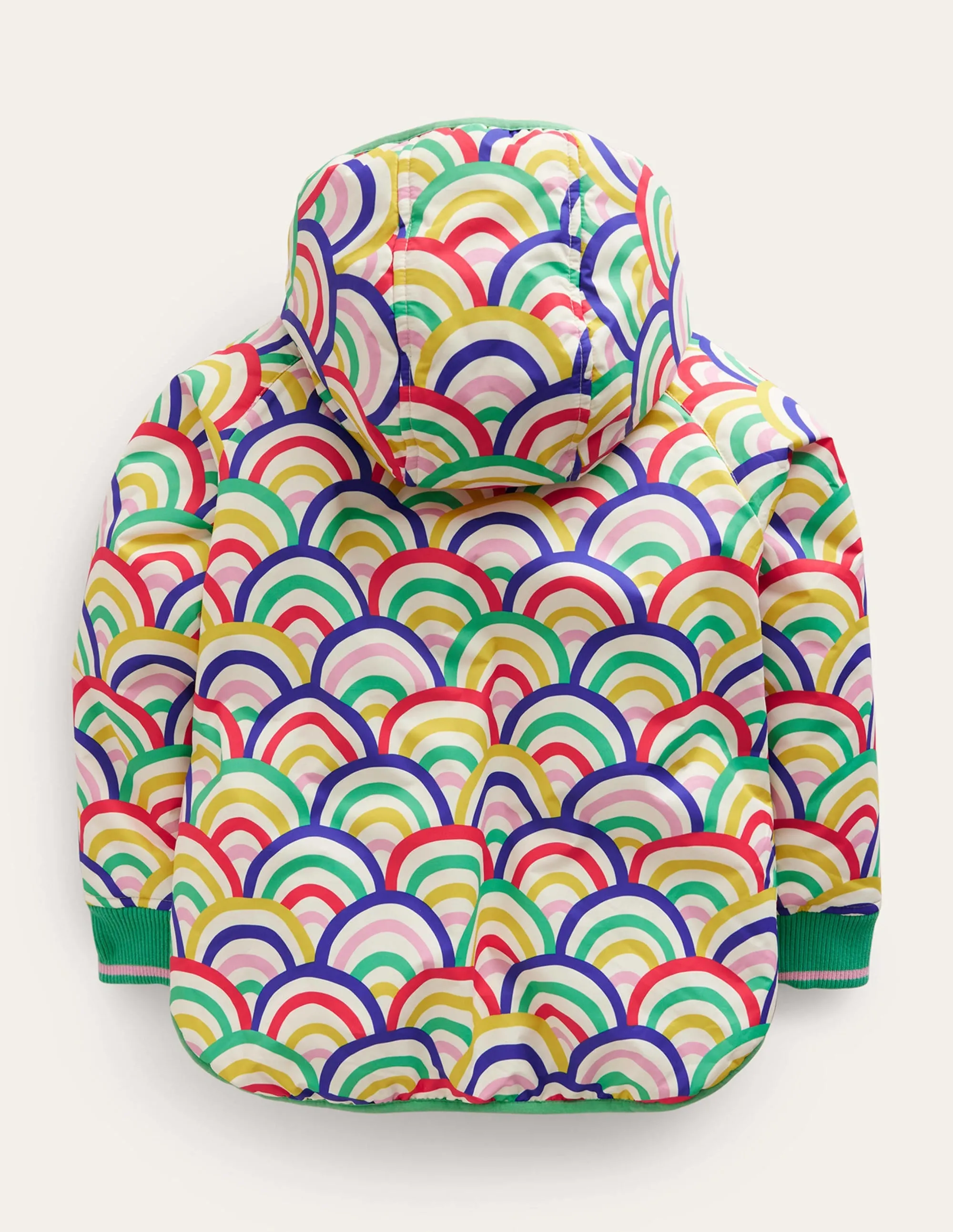 Printed Sherpa Lined Anorak-Multi Rainbow