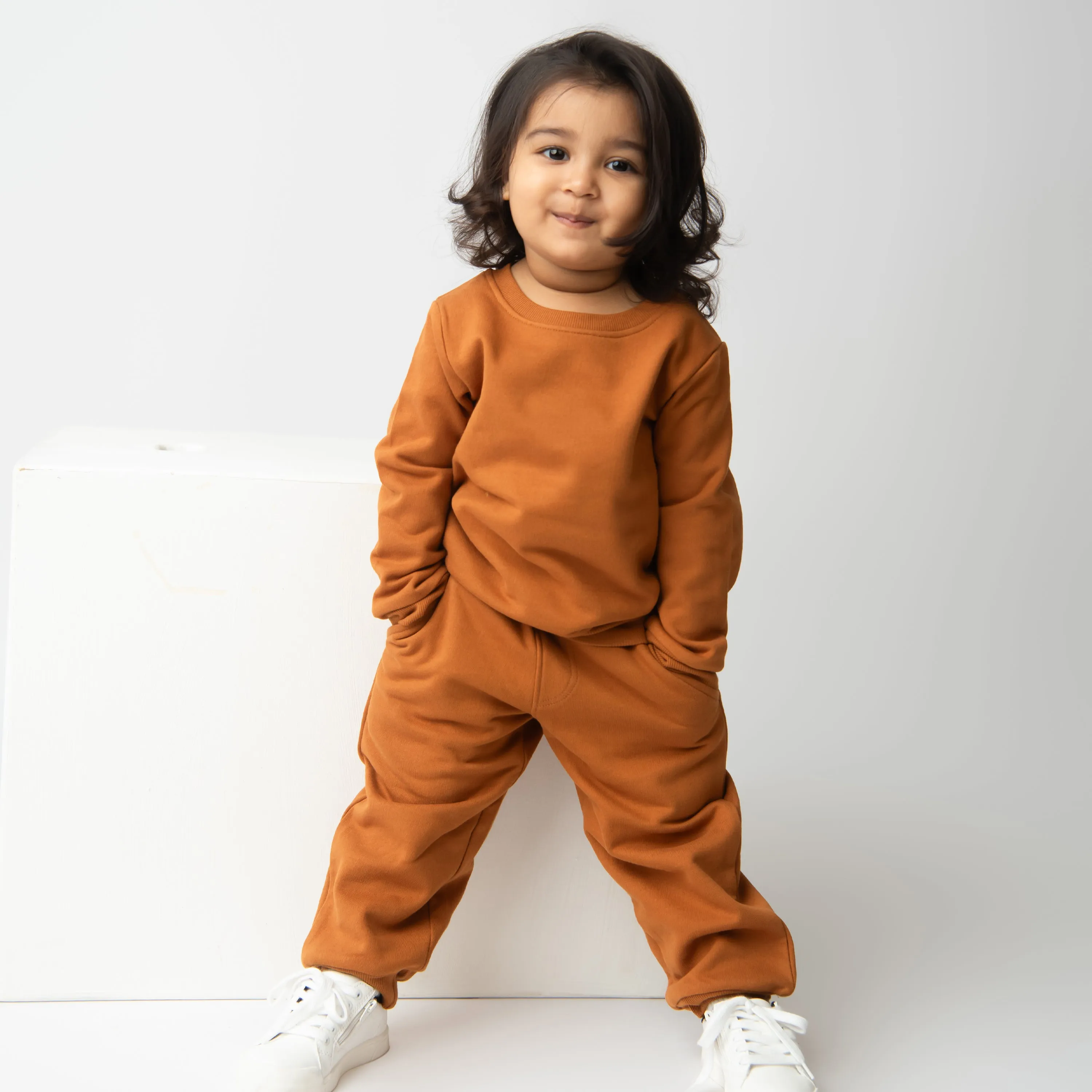 Pumpkin Spice Organic Fleece Sweatshirt & Jogger Set