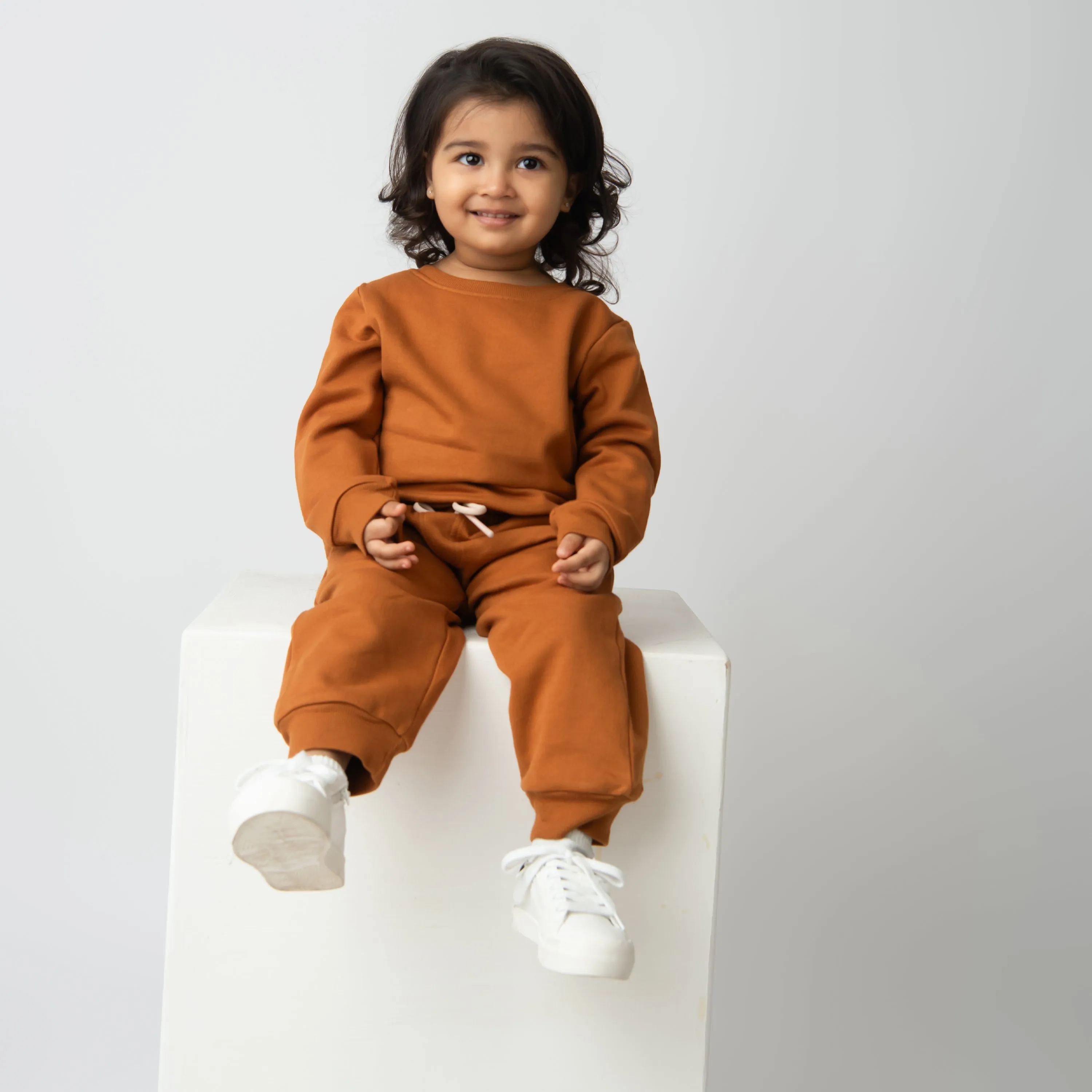 Pumpkin Spice Organic Fleece Sweatshirt & Jogger Set