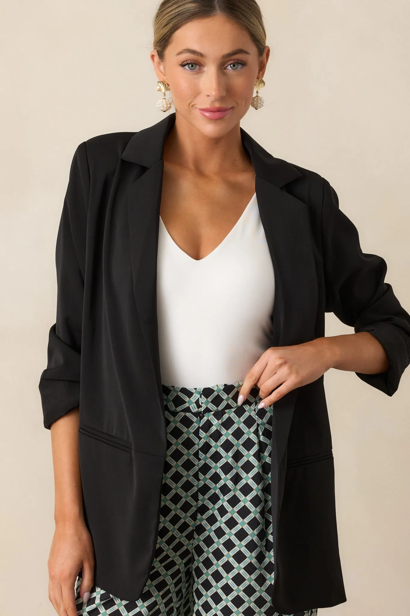 Radiant Horizons Black Oversized Blazer