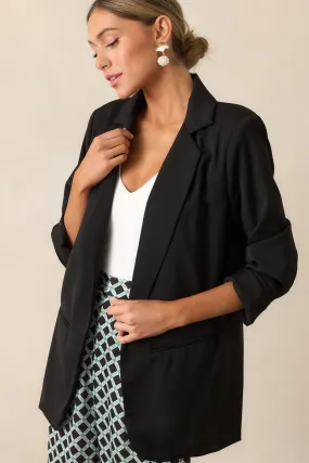 Radiant Horizons Black Oversized Blazer