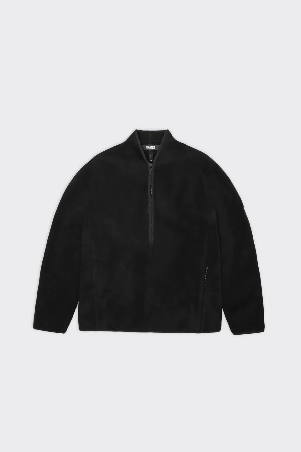 RAINS FLEECE PULLOVER - BLACK