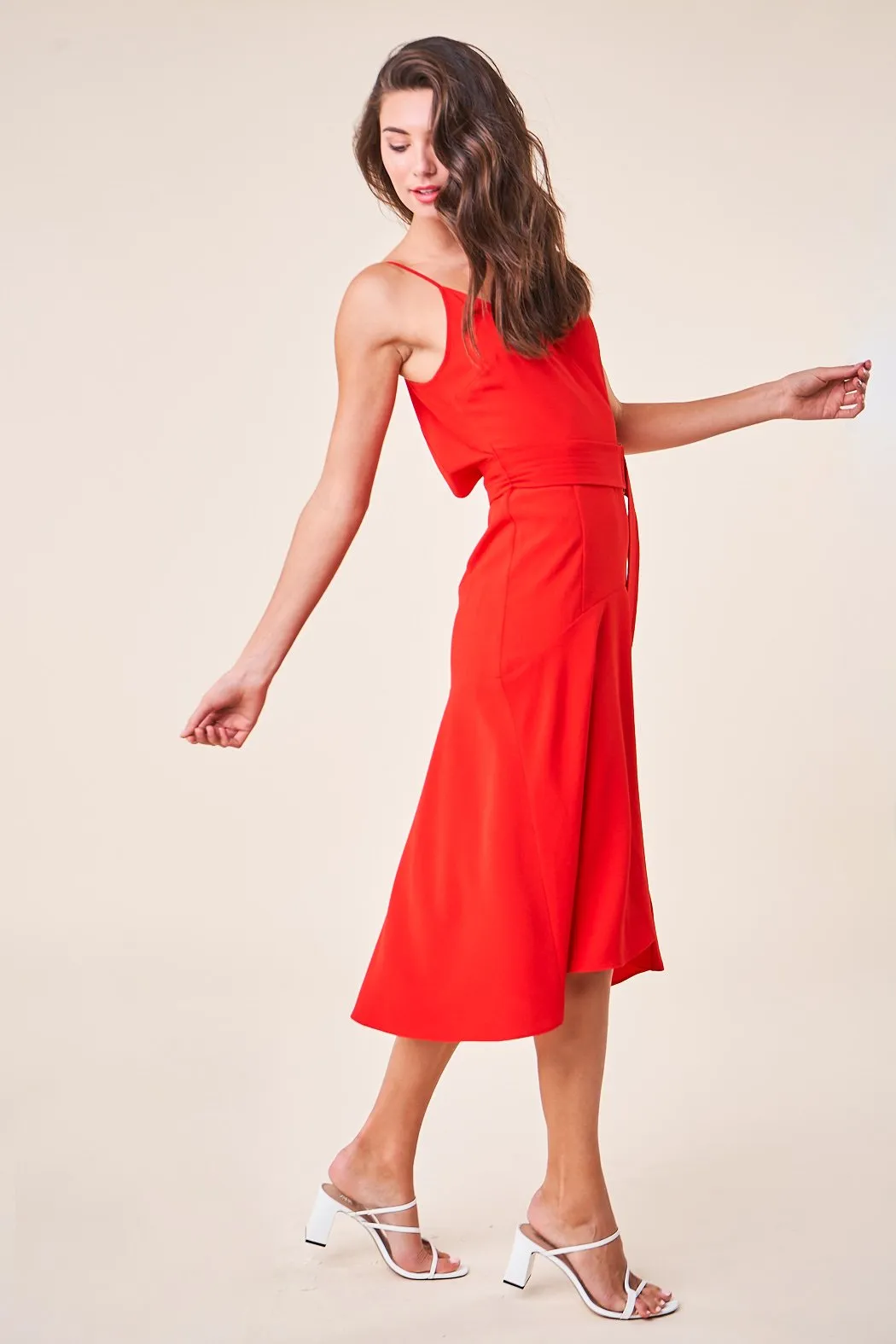 Rise Up Belted Midi Slip Dress