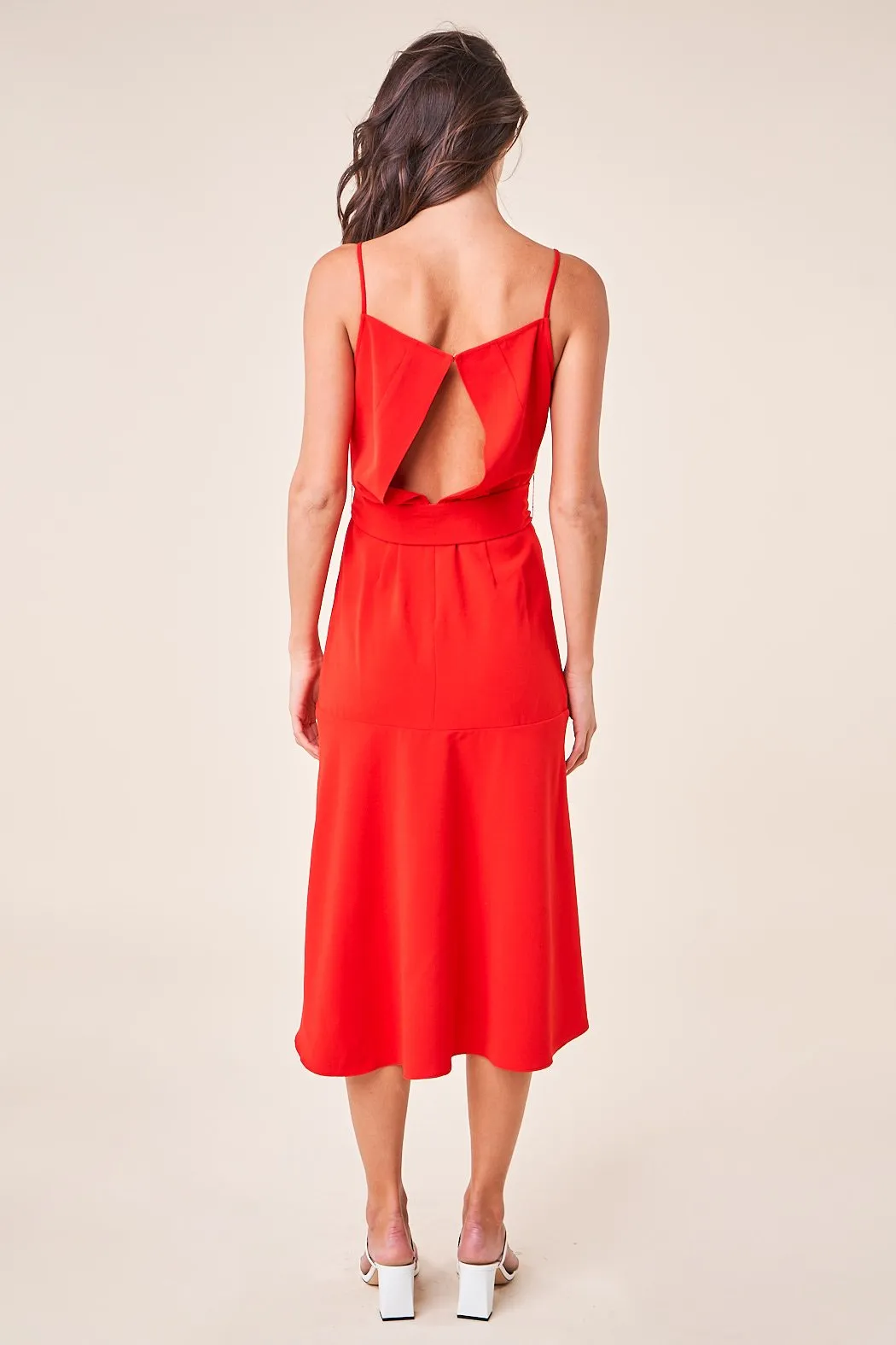 Rise Up Belted Midi Slip Dress