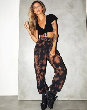 Roider Jogger in Black Rust Tie Dye