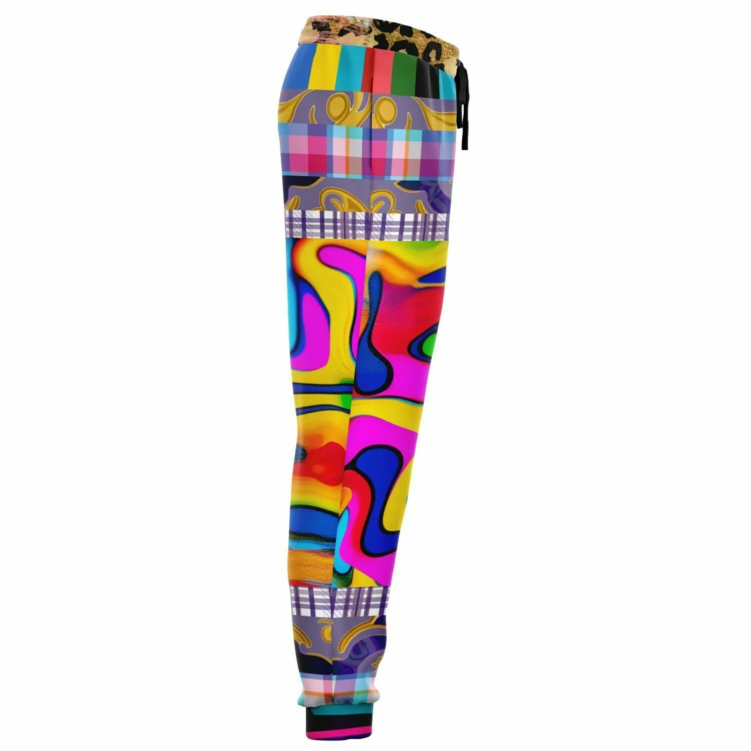 Roxbury Bouffant Girl Eclectic Swirl Plaid Eco-Poly Unisex Joggers