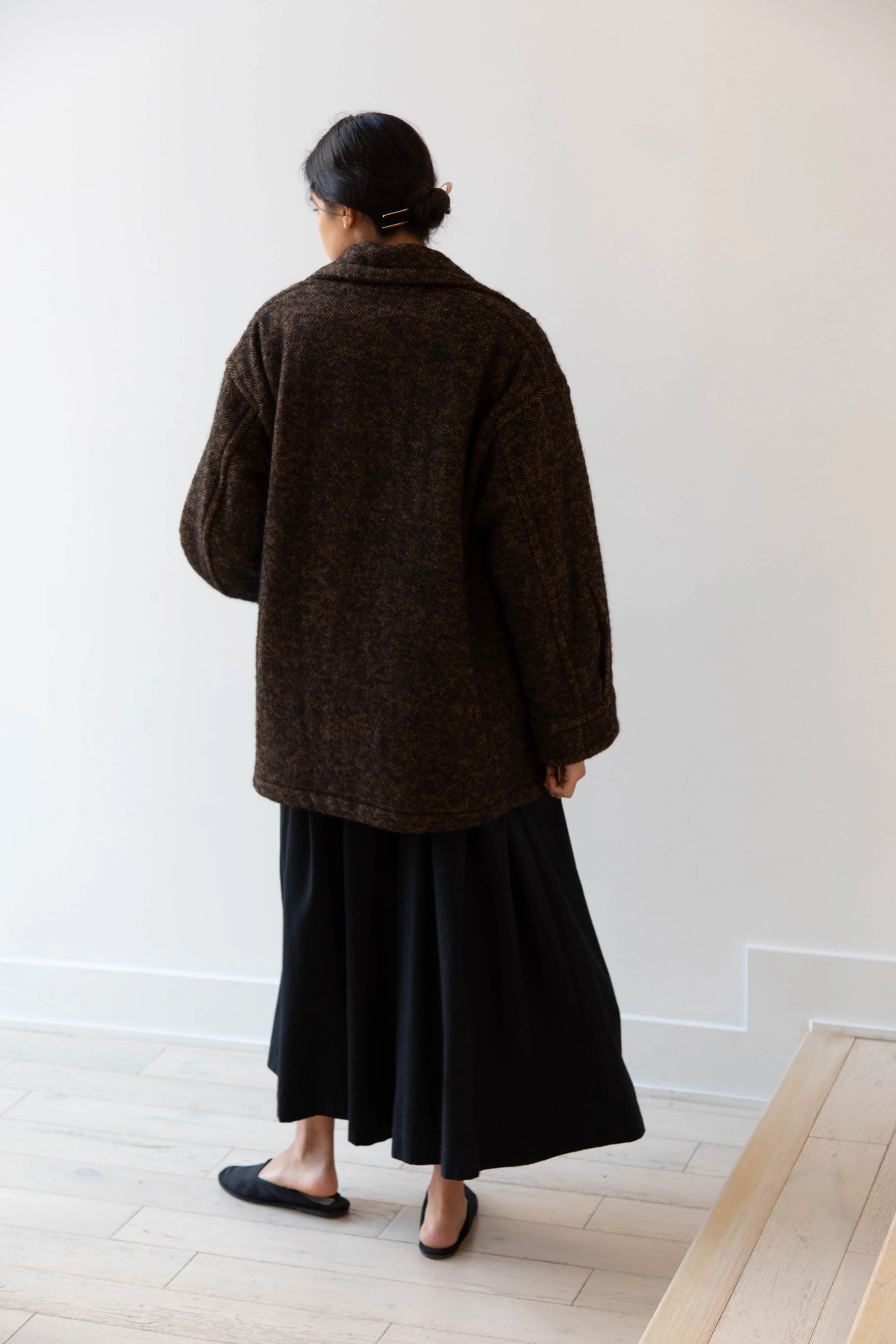 Sayaka Davis Zip-Up Jacket in Brown & Black