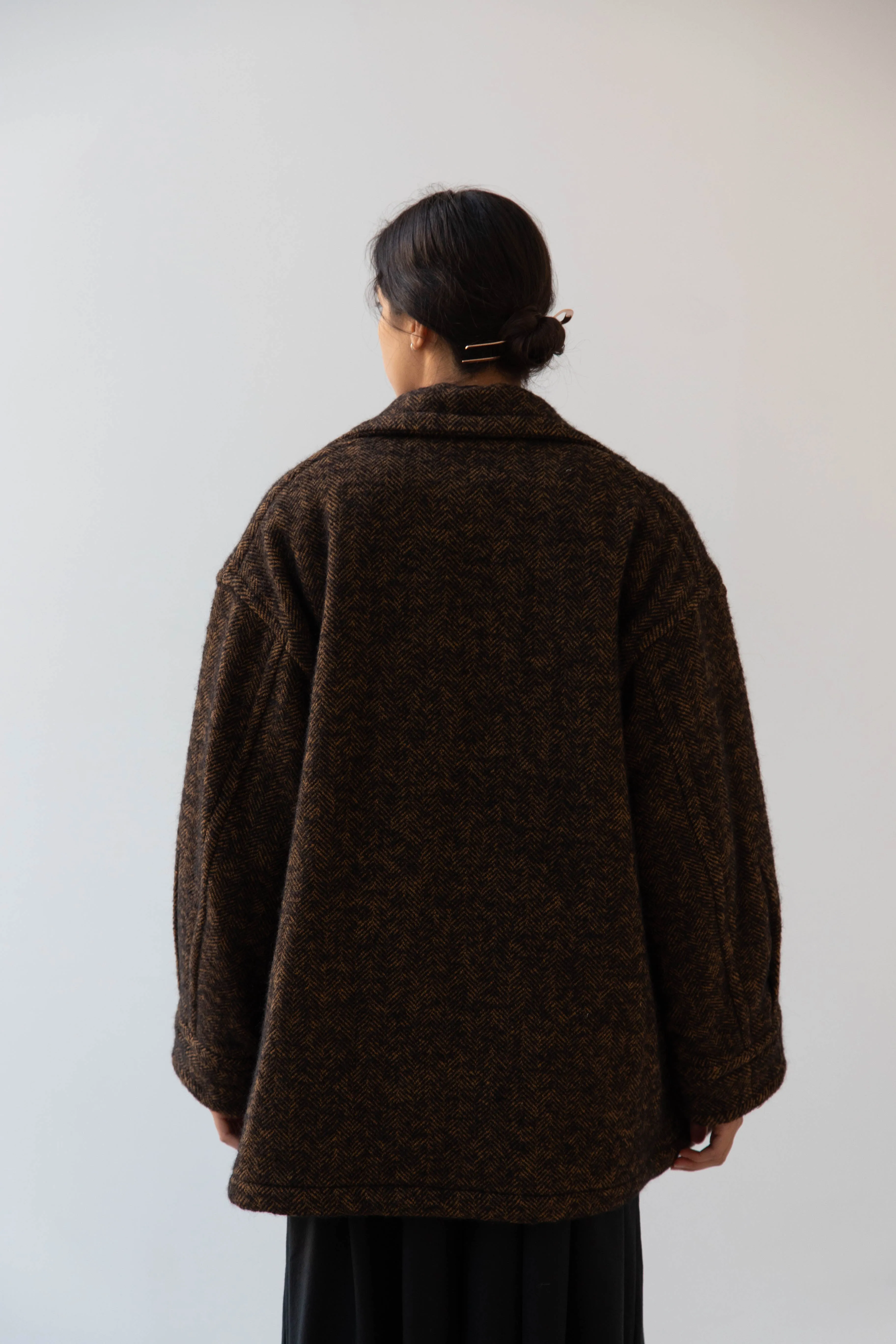 Sayaka Davis Zip-Up Jacket in Brown & Black