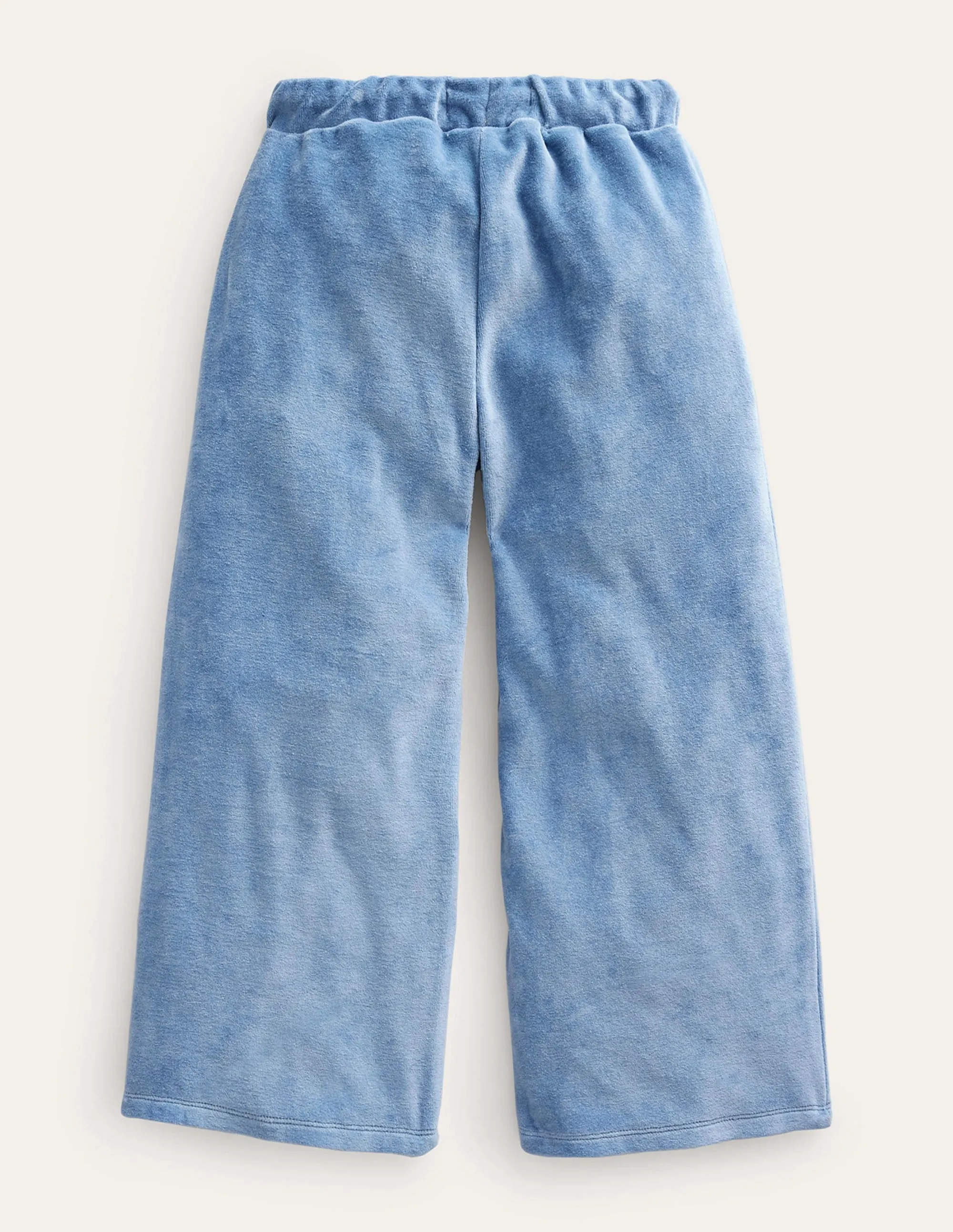 Scalloped Velour Jogger-Delft Blue