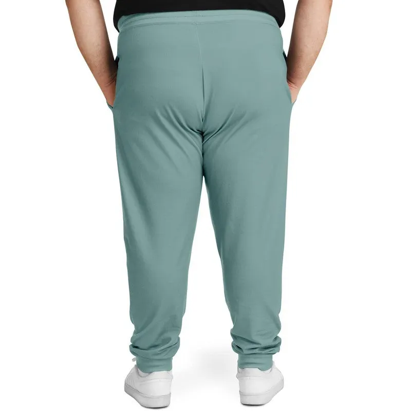 Shaded Pale Pastel Blue-Green Gray Joggers | Unisex | with PLUS sizes | C30M0Y15K30