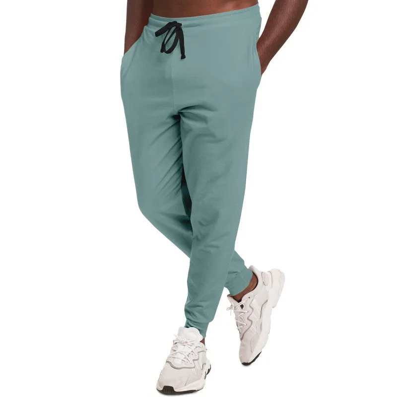 Shaded Pale Pastel Blue-Green Gray Joggers | Unisex | with PLUS sizes | C30M0Y15K30