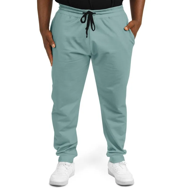 Shaded Pale Pastel Blue-Green Gray Joggers | Unisex | with PLUS sizes | C30M0Y15K30