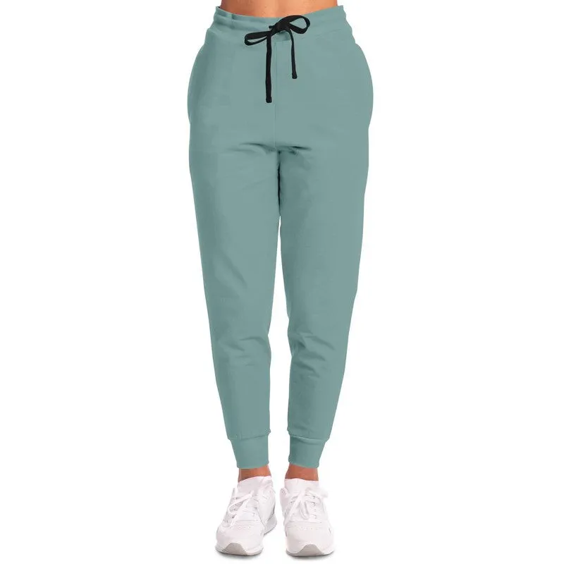 Shaded Pale Pastel Blue-Green Gray Joggers | Unisex | with PLUS sizes | C30M0Y15K30