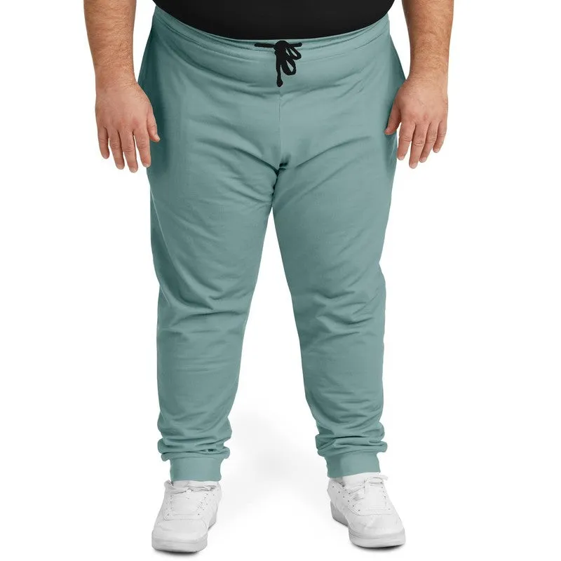 Shaded Pale Pastel Blue-Green Gray Joggers | Unisex | with PLUS sizes | C30M0Y15K30