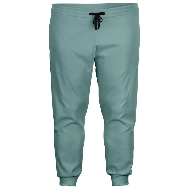 Shaded Pale Pastel Blue-Green Gray Joggers | Unisex | with PLUS sizes | C30M0Y15K30