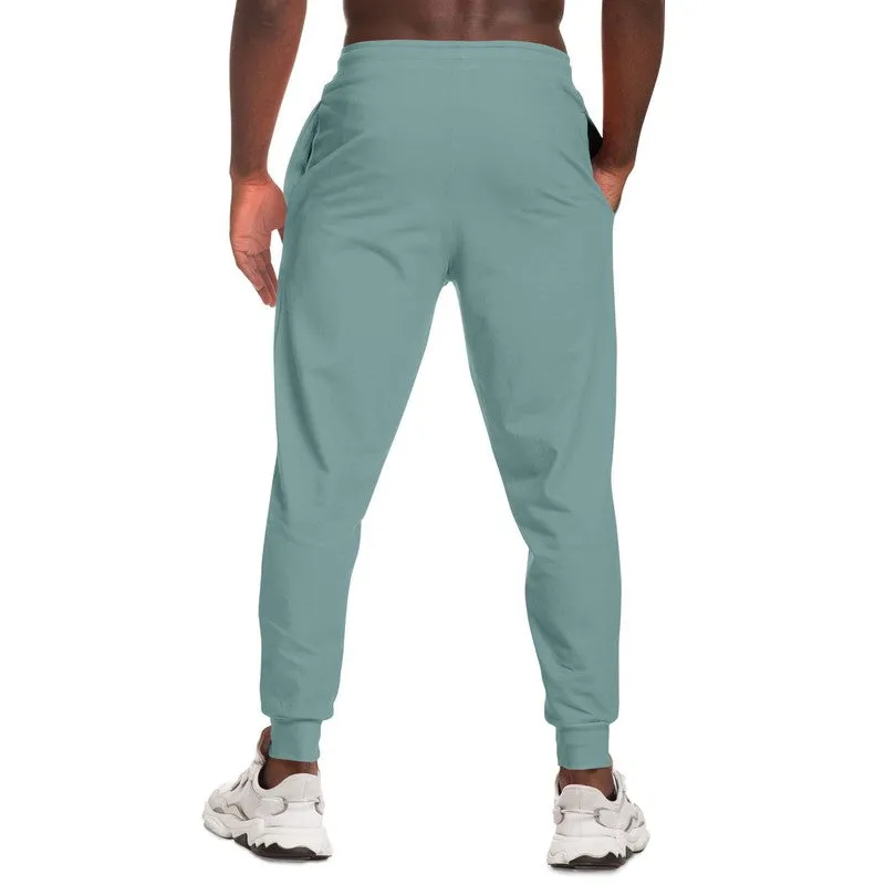 Shaded Pale Pastel Blue-Green Gray Joggers | Unisex | with PLUS sizes | C30M0Y15K30