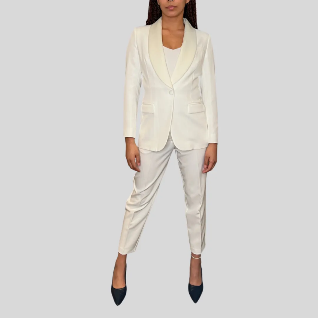 Shawl Collar Blazer - White