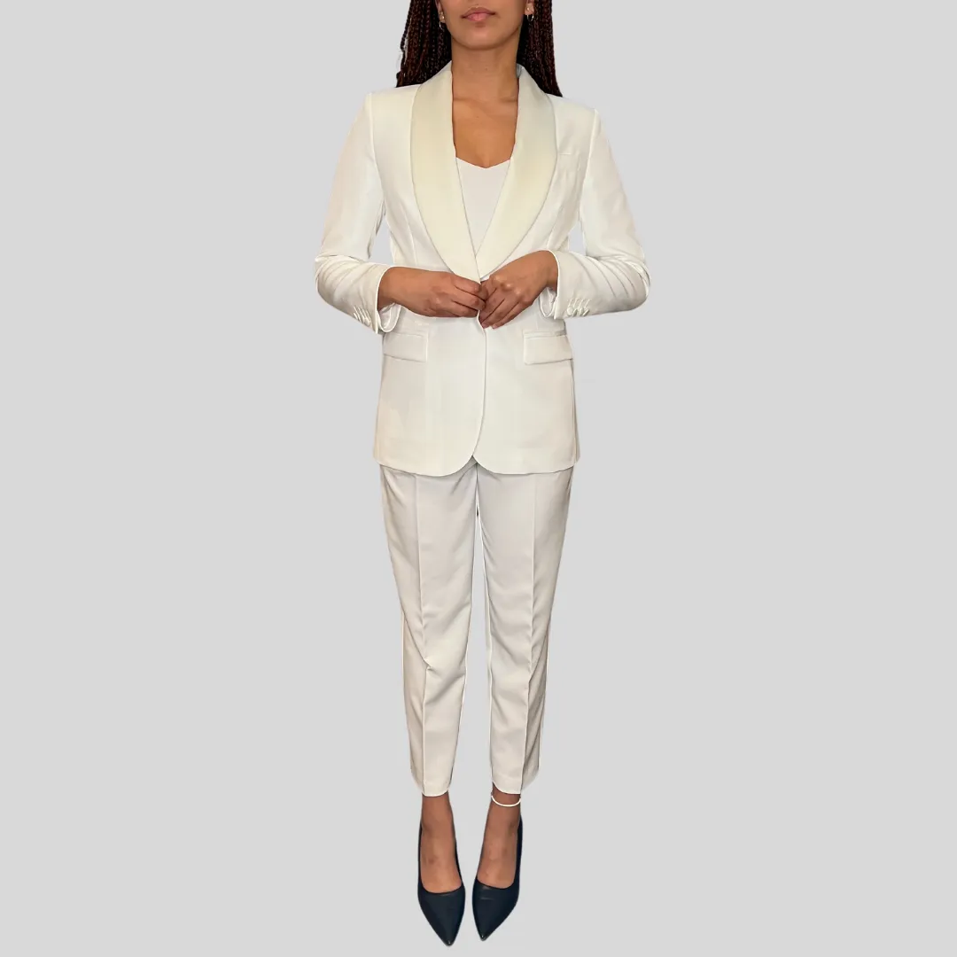 Shawl Collar Blazer - White