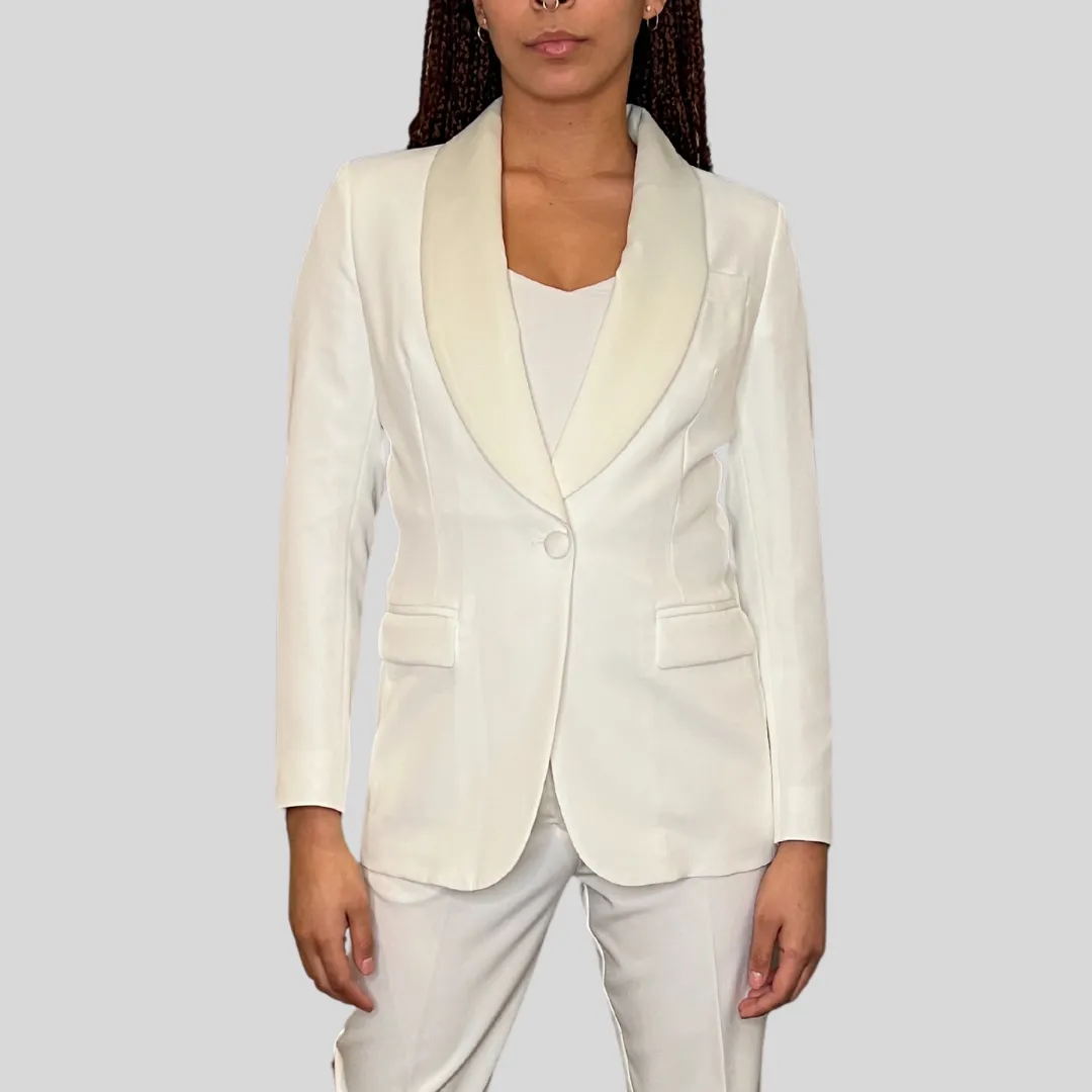 Shawl Collar Blazer - White