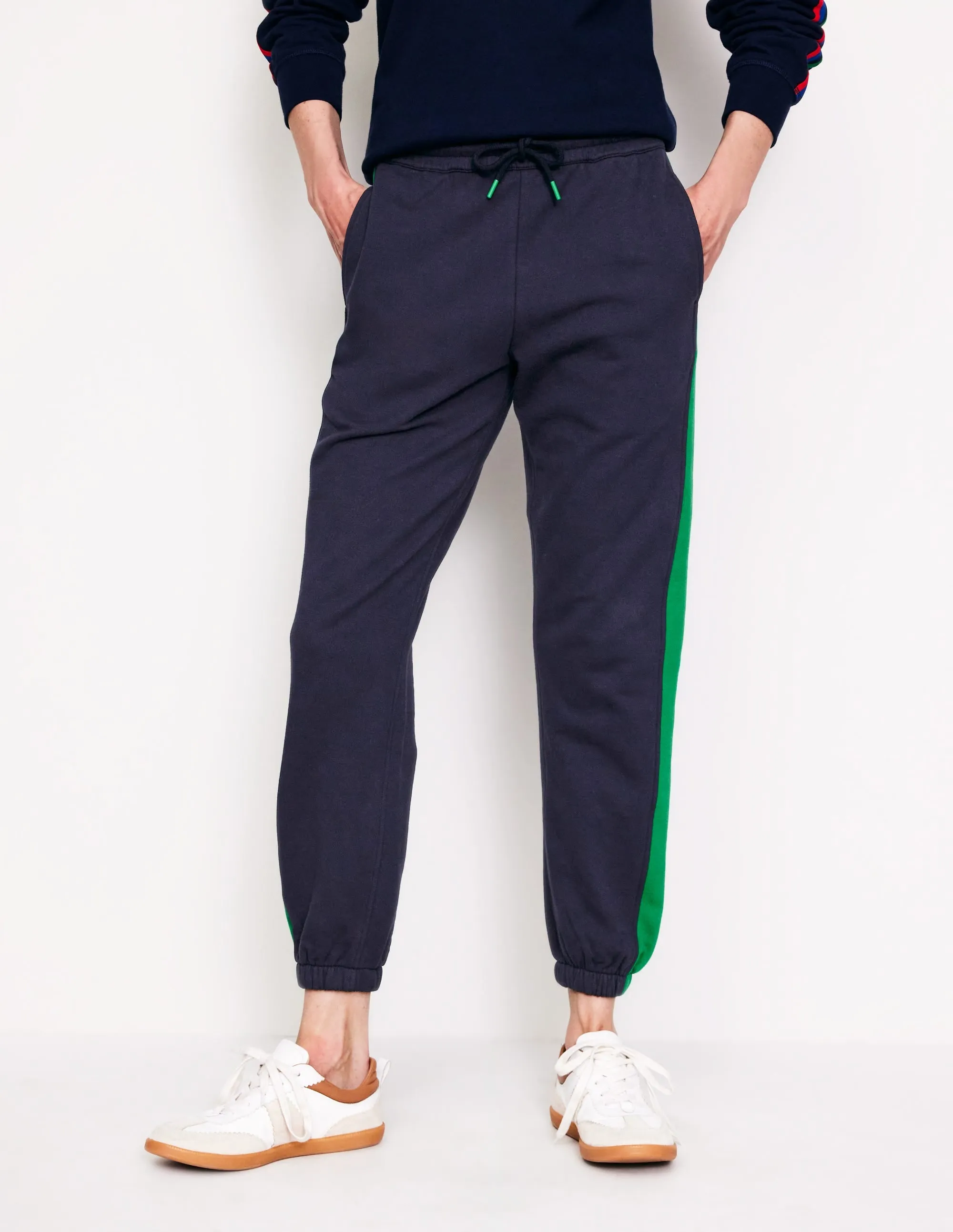 Side Panel Joggers-Navy