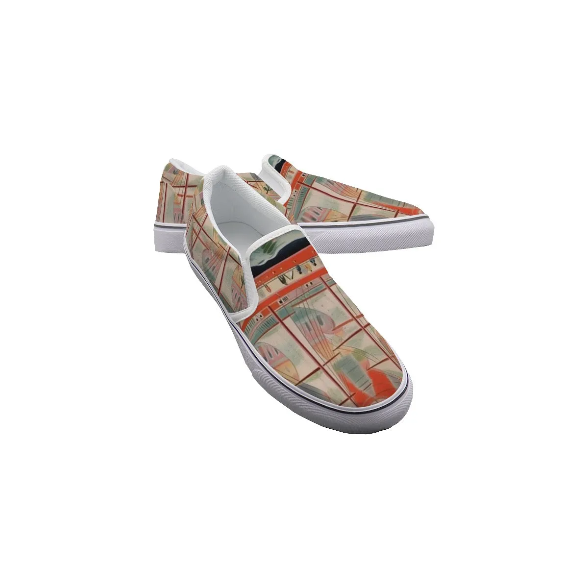 So#53 Men's Slip On Sneakers, pattern, print