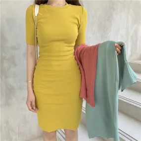 Solid Sexy Bodycon Soft Stretchy Dresses