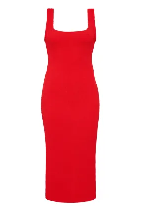 Solstice Midi Dress Red