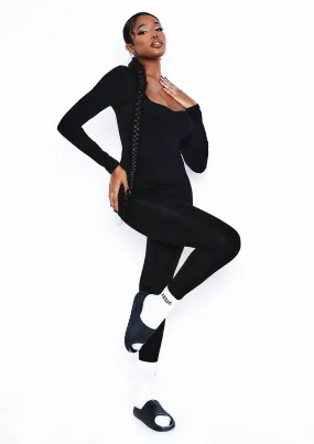 Soph Black Wide Neck Jumpsuit