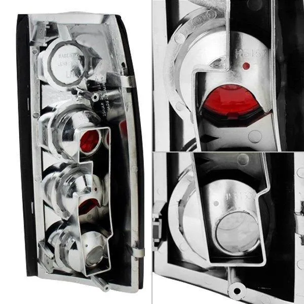 Spyder Euro Style Tail Lights Chevy Blazer (1992-1994) Black / Black Smoke / Chrome / Smoke