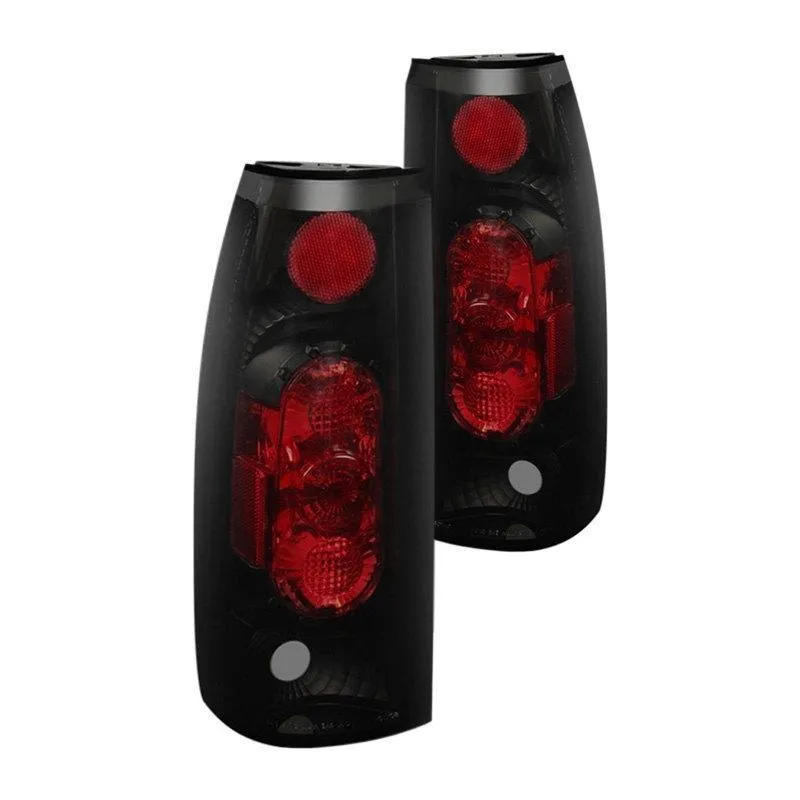 Spyder Euro Style Tail Lights Chevy Blazer (1992-1994) Black / Black Smoke / Chrome / Smoke