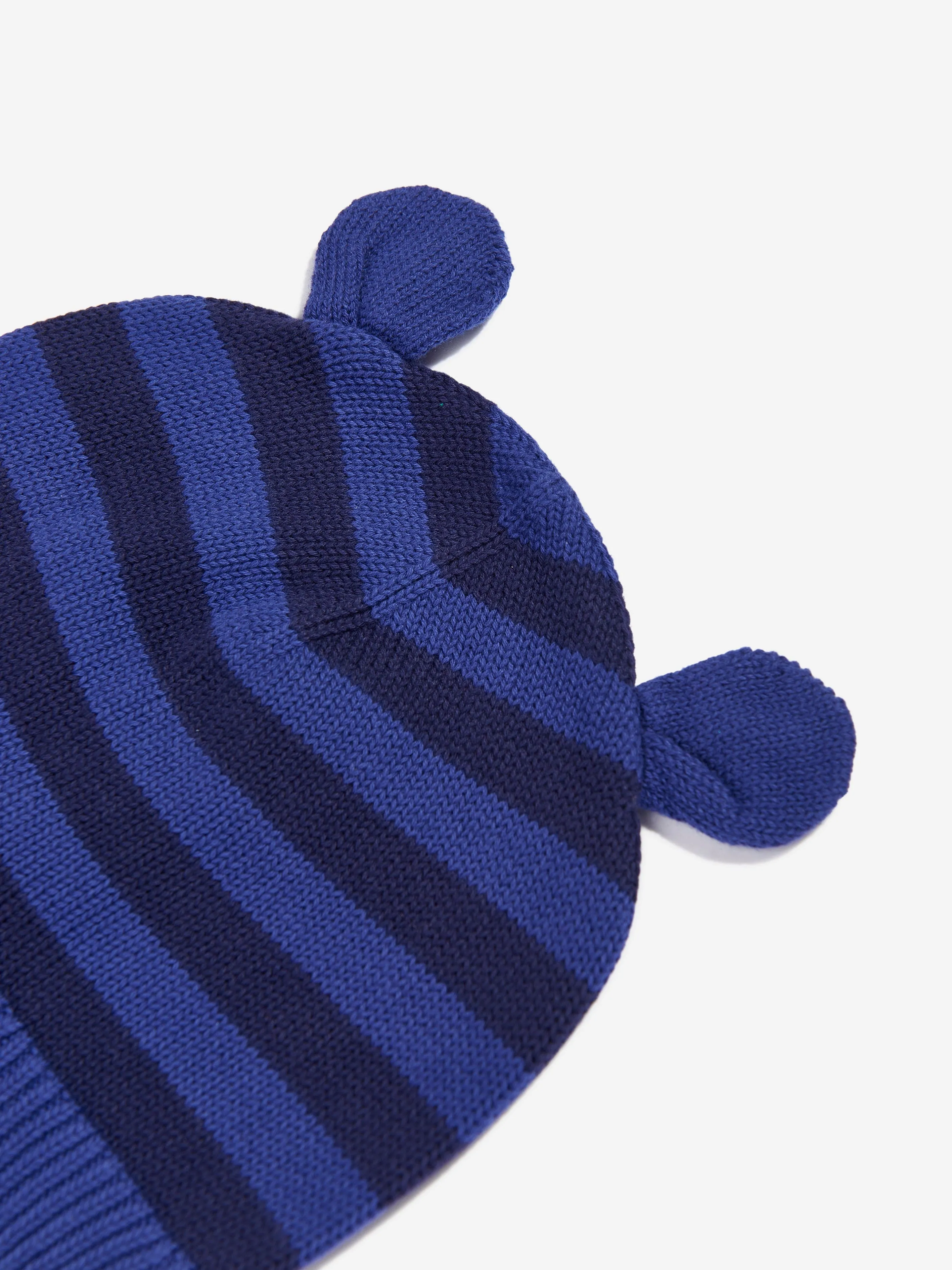 The Bonnie Mob Baby Boys Damson Knit Hat With Ears in Blue