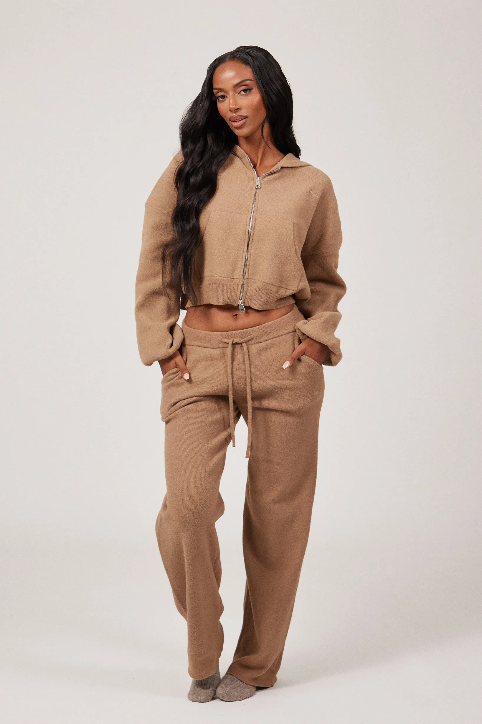 The Mars Soft Knit Straight Leg Joggers - Mocha