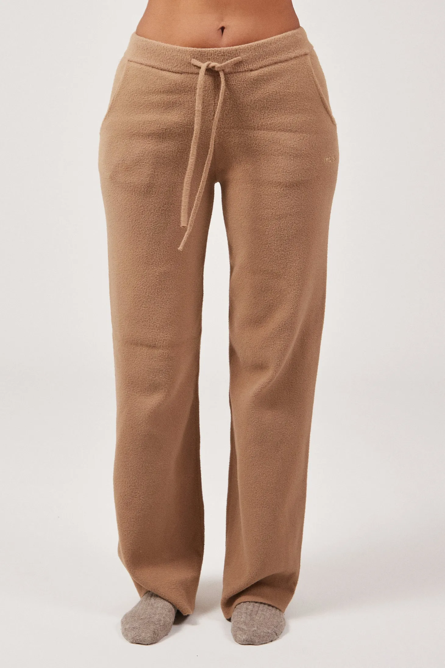 The Mars Soft Knit Straight Leg Joggers - Mocha