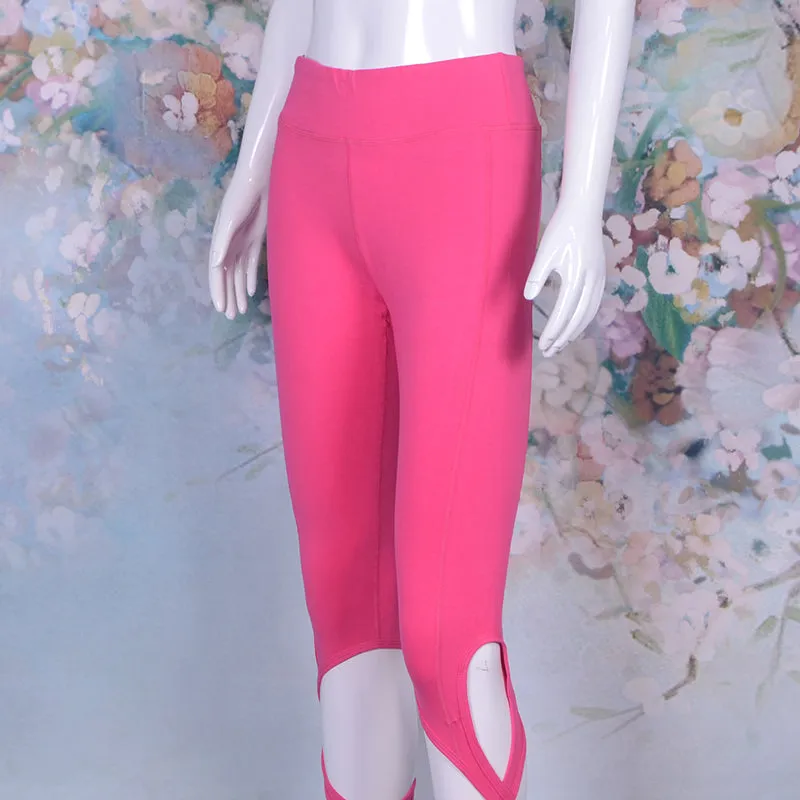 Tie Straps Cropped Yoga Pants Leggings