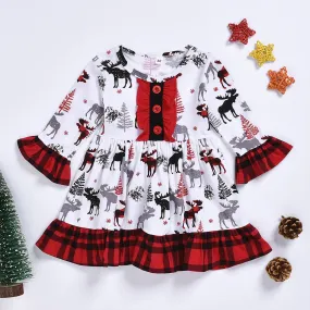 Toddler Girl Christmas Reindeer Dress