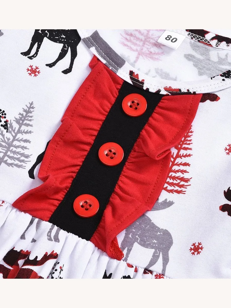 Toddler Girl Christmas Reindeer Dress