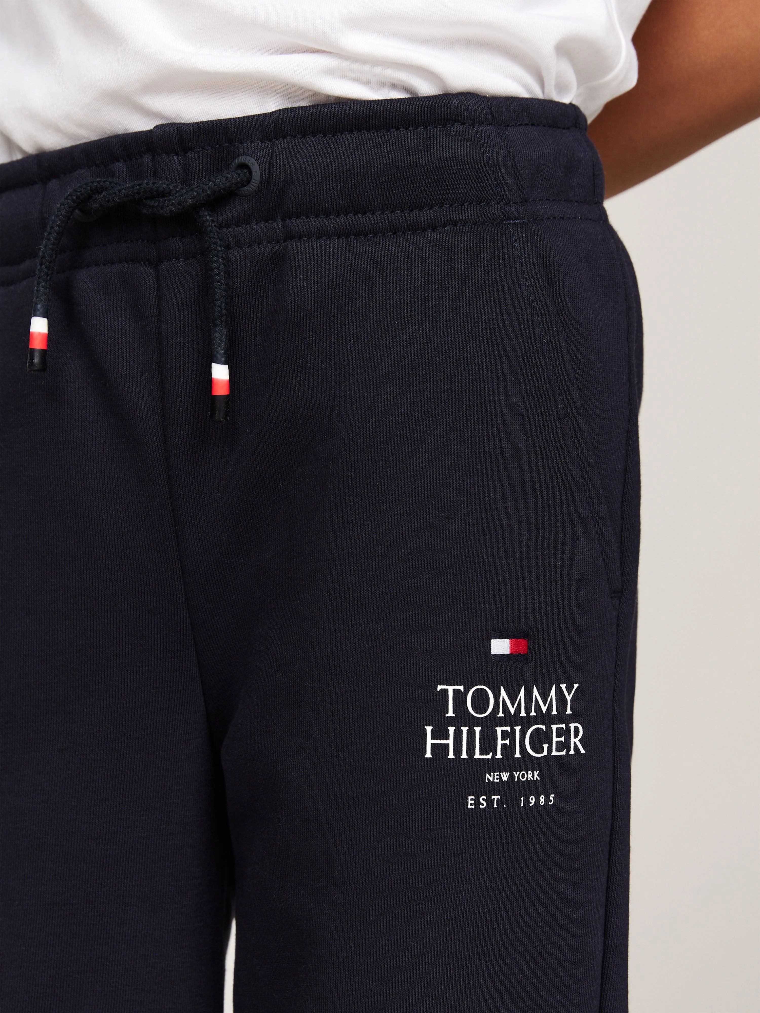 Tommy Hilfiger Boys Logo Puff Print Joggers in Navy