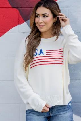 USA Stitched Sweater