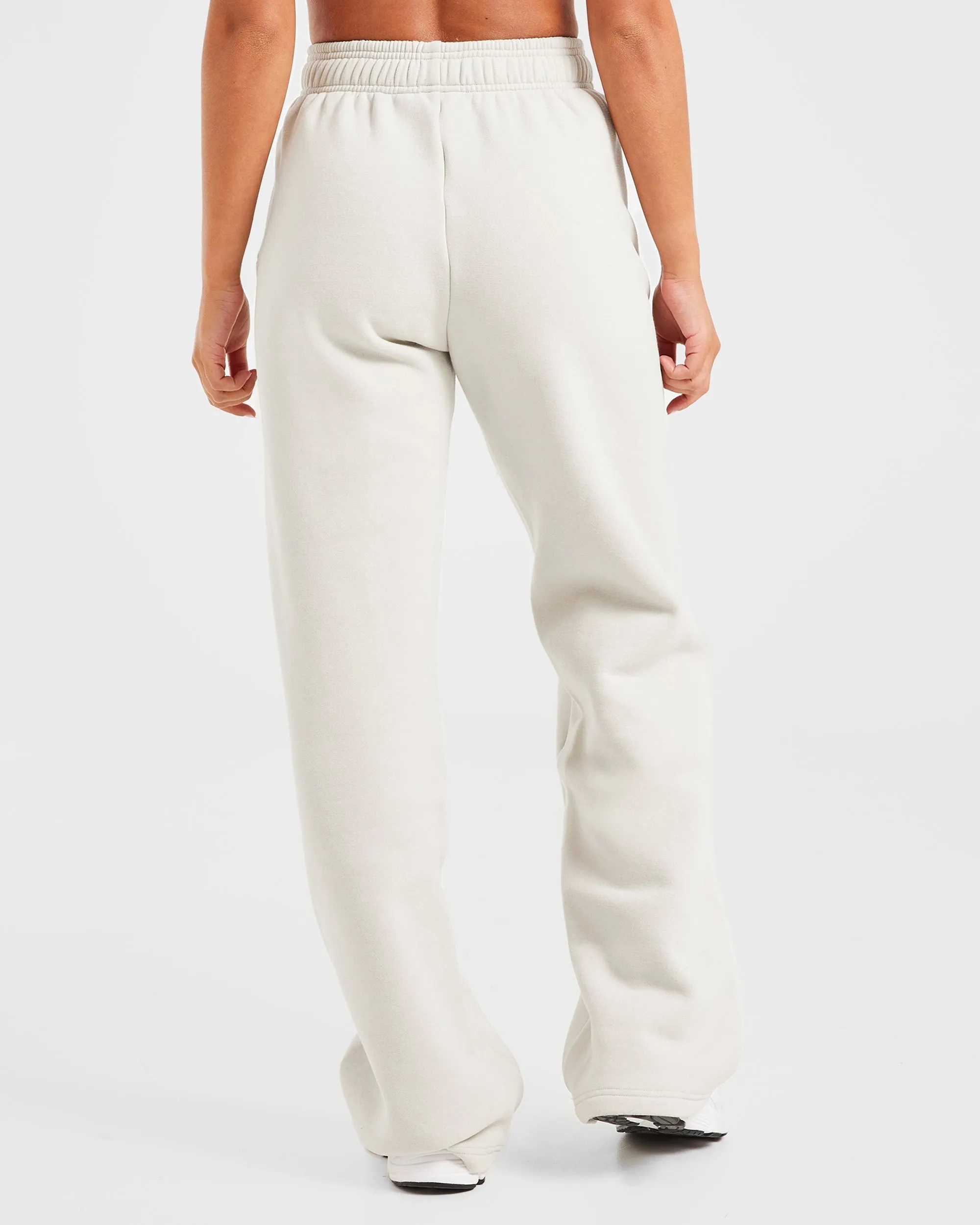 Varsity Oversized Straight Leg Joggers - Sand