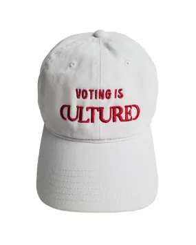 Voting is CULTURED Dad Hat in Chalk