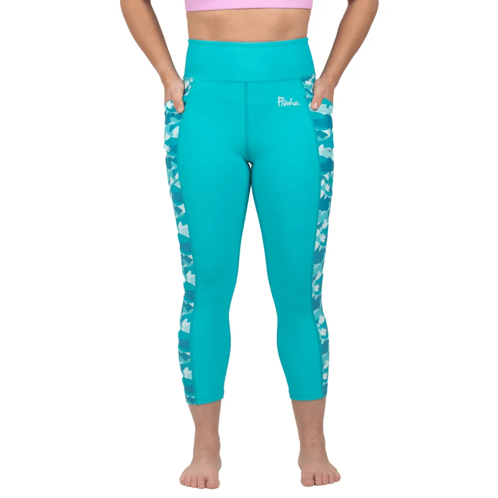 Water Camo Pocket Capri Leggings