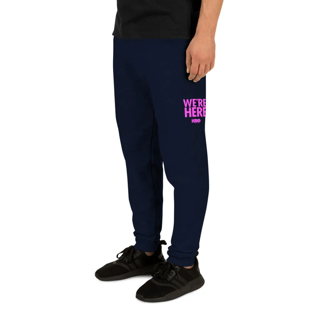We're Here Logo Adult Fleece Joggers